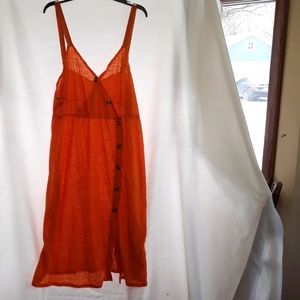 Orange beach cover up / dress sz 2x 20w - 22w